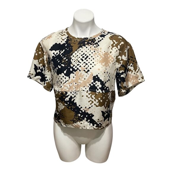 rag & bone Tops - Rag & Bone Women's Small Short Sleeve Crewneck Abstract Silk Blouse
